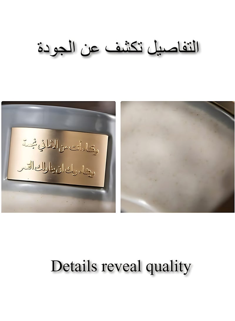 كلافون كوب قهوة من السيراميك بتصميم مستوحى من الطابع الشرق أوسطي مع لمسة نحاسية، معزول وقابل لإعادة الاستخدام، مثالي للاستخدام المنزلي والهدايا في المناسبات والأعياد، أزرق - Image 3